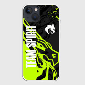 Чехол для iPhone 13 с принтом TEAM SPIRIT GREEN DRAGON LOGO в Петрозаводске,  |  | Тематика изображения на принте: collapse | cs go | cyber | cybersport | dota 2 | dragon | hearthstone | miposhka | mira | russia | spirit | spirited | team spirit | torontotokyo | ts | yatoro | дракон | кибер | киберспорт | киберспортсмен | кс го | россия | спирит | спиритед |