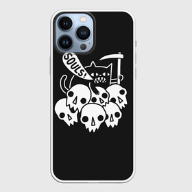 Чехол для iPhone 13 Pro Max с принтом Кот   Жнец в Петрозаводске,  |  | apocalypse | cat | death | halloween | mountain | reaper | rider | skull | soul | апокалипсиса | белое | всадник | гора | душа | жнец | кот | кошка | хэллоуин | череп | черепа | черное