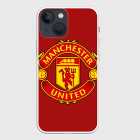 Чехол для iPhone 13 mini с принтом Manchester United F.C. в Петрозаводске,  |  | manchester | manchester united | mu | клубы | футбол
