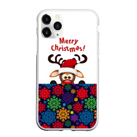 Чехол для iPhone 11 Pro матовый с принтом Merry Christmas (оленёнок) в Петрозаводске, Силикон |  | christmas | merry christmas | santa claus | дед мороз | ёлка | новогодние олени | новый год | оленёнок бэмби | оленёнок рудольф | орнамент | с новым годом | сантаклаус | свитер с оленями | снегурочка | снежинки | узоры