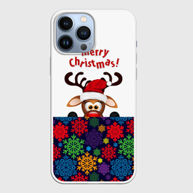 Чехол для iPhone 13 Pro Max с принтом Merry Christmas (оленёнок) в Петрозаводске,  |  | christmas | merry christmas | santa claus | дед мороз | ёлка | новогодние олени | новый год | оленёнок бэмби | оленёнок рудольф | орнамент | с новым годом | сантаклаус | свитер с оленями | снегурочка | снежинки | узоры