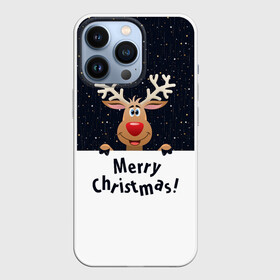 Чехол для iPhone 13 Pro с принтом Новогодний Оленёнок Рудольф в Петрозаводске,  |  | christmas | merry christmas | santa claus | дед мороз | ёлка | новогодние олени | новый год | оленёнок бэмби | оленёнок рудольф | с новым годом | сантаклаус | свитер с оленями | северный олень | снегурочка | снежинки