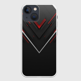 Чехол для iPhone 13 mini с принтом футуристический вектор в Петрозаводске,  |  | вектор | геометрический | красный | линия | футуристический | черный