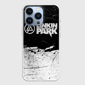 Чехол для iPhone 13 Pro с принтом Линкин Парк Лого Рок ЧБ | Linkin Park Rock в Петрозаводске,  |  | Тематика изображения на принте: album | bennington | chester | green | grunge | linkin park | mike | music | rock | shinoda | style | альбом | беннингтон | гитара | гранж | линкин парк | логотип | музыка | надпись | певец | полосы | потертости | рок | честер | шинода