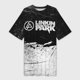 Платье-футболка 3D с принтом Линкин Парк Лого Рок ЧБ  Linkin Park Rock в Петрозаводске,  |  | Тематика изображения на принте: album | bennington | chester | green | grunge | linkin park | mike | music | rock | shinoda | style | альбом | беннингтон | гитара | гранж | линкин парк | логотип | музыка | надпись | певец | полосы | потертости | рок | честер | шинода