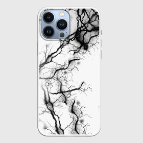 Чехол для iPhone 13 Pro Max с принтом нейронные связи в Петрозаводске,  |  | иллюстрация | молния | нейрон | узор | черно белый