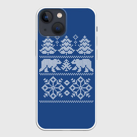Чехол для iPhone 13 mini с принтом Север в Петрозаводске,  |  | merry christmas | santa claus | алатырь | бабушкин свитер | белые медведи | вышиванка | новый год | обережная вышивка | орнамент | свитер | свитер с оленями | северные медведи | северные узоры | снежинки | узоры