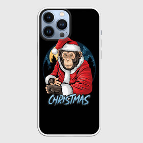 Чехол для iPhone 13 Pro Max с принтом CHRISTMAS (обезьяна) в Петрозаводске,  |  | Тематика изображения на принте: chimpanzee | christmas | gorilla | merry christmas | monkey | santa claus | бигфут | гамадрил | гиббон | год обе | горилла | дед мороз | ёлка | животное | зверь | мартышка | новый год | обезьяна | орангутан | подарок | праздник