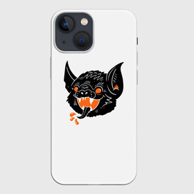 Чехол для iPhone 13 mini с принтом Черная Летучая Мышь в Петрозаводске,  |  | bat | black | halloween | happy | mouse | mystic | летучая | мистика | мышь | радость | хэллоуин | черная
