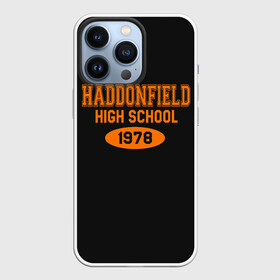 Чехол для iPhone 13 Pro с принтом Haddonfield High School 1978 в Петрозаводске,  |  | face | haddonfield | halloween | high | killer | leather | maniac | michael | myers | mystic | school | uniform | кожаное | лицо | майерс | майкл | мистика | старшая | униформа | форма | хаддонифилд | хэллоуин | ш