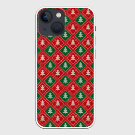Чехол для iPhone 13 mini с принтом Ёлочки (красно зелёные) в Петрозаводске,  |  | merry christmas | бабушкин свитер | дед мороз | ёлка | елочные шары | новогодний подарок | новый год | подарок | природа | рождество | свитер | свитер с ёлками | снежинки