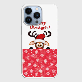 Чехол для iPhone 13 Pro с принтом Оленёнок (Merry Christmas) в Петрозаводске,  |  | merry christmas | santa claus | дед мороз | ёлка | зверь | зима | лось | мороз | новогодние олени | новый год | оленёнок бэмби | оленёнок рудольф | олень | подарок | празд | рождество | с новым годом | сантаклаус