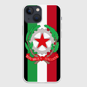 Чехол для iPhone 13 mini с принтом ГЕРБ ИТАЛИИ   ТРИКОЛОР ИТАЛИЯ в Петрозаводске,  |  | italy | made in italy | герб италии | герб италия | италия | италия герб | италия флаг | италия форма | италия футбол | сделано в италии | флаг италии | флаг италия | форма италии | футбол италия