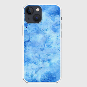 Чехол для iPhone 13 mini с принтом Красочная синева в Петрозаводске,  |  | акварель | арт | искусство | краска | краски | рисунок | синева | синий | современное искусство