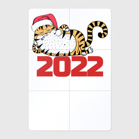 Магнитный плакат 2Х3 с принтом Романтичный тигр 2022 в Петрозаводске, Полимерный материал с магнитным слоем | 6 деталей размером 9*9 см | 2022 | год тигра | новый год | новый год 2022 | символ года | тигр | тигренок | тигрица | тигры