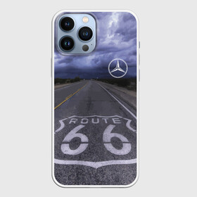 Чехол для iPhone 13 Pro Max с принтом Мерседес, трасса 66 в Петрозаводске,  |  | mercedes | nature | road | route | sky | speed | дорога | мерседес | небо | природа | скорость | трасса 66 | шоссе