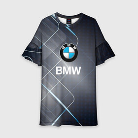 Детское платье 3D с принтом [BMW] Logo в Петрозаводске, 100% полиэстер | прямой силуэт, чуть расширенный к низу. Круглая горловина, на рукавах — воланы | bmw | bmw performance | m | motorsport | performance | бмв | моторспорт