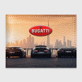 Обложка для студенческого билета с принтом Bugatti на фоне Дубая ОАЭ с логотипом в Петрозаводске, натуральная кожа | Размер: 11*8 см; Печать на всей внешней стороне | bugatti chiron | bugatti veyron | бугатти | гиперкары | дубай | закат | оаэ | спортивные машины | спорткары