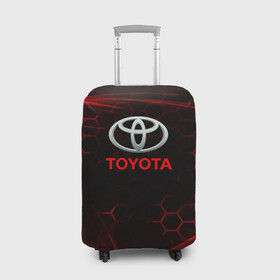 Чехол для чемодана 3D с принтом [Toyota] Неоновые соты в Петрозаводске, 86% полиэфир, 14% спандекс | двустороннее нанесение принта, прорези для ручек и колес | auto | sport | toyota | авто | автомобиль | бренд | спорт | тойота
