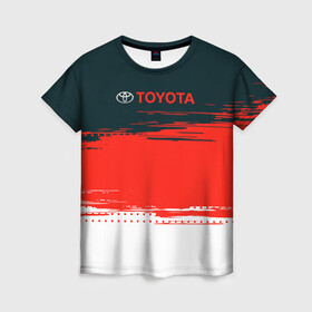 Женская футболка 3D с принтом [Toyota] Texture в Петрозаводске, 100% полиэфир ( синтетическое хлопкоподобное полотно) | прямой крой, круглый вырез горловины, длина до линии бедер | auto | sport | texture | toyota | авто | автомобиль | бренд | спорт | текстура | тойота