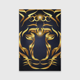 Обложка для паспорта матовая кожа с принтом Золотой символ года Тигр в Петрозаводске, натуральная матовая кожа | размер 19,3 х 13,7 см; прозрачные пластиковые крепления | в чем встречать новый год | золотой узор | идея подарка на новый год | подарок на новый год | символ нового года | тигр золотой | тигр символ года 2022 | узоры из золота