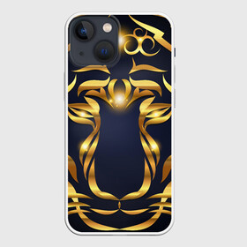 Чехол для iPhone 13 mini с принтом Золотой символ года Тигр в Петрозаводске,  |  | в чем встречать новый год | золотой узор | идея подарка на новый год | подарок на новый год | символ нового года | тигр золотой | тигр символ года 2022 | узоры из золота