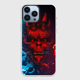 Чехол для iPhone 13 Pro Max с принтом Diablo Fire Ice в Петрозаводске,  |  | black | demon | devil | fire | hell | horns | ice | prints | top | trend | ад | демон | дьявол | лёд | огонь | принты | рога | топ | тренд | черный