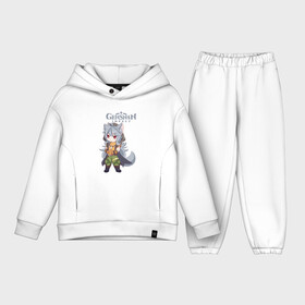 Детский костюм хлопок Oversize с принтом Genshin Impact Mini Razor в Петрозаводске,  |  | Тематика изображения на принте: electro | genshin | impact | mini | razor | wolf boy | влияние | геншин | импакт | мальчик волк | рэйзор | электро