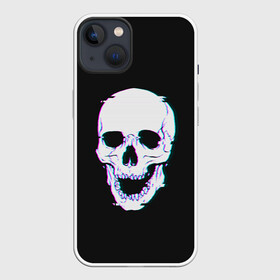 Чехол для iPhone 13 с принтом Неоновый светящийся череп в Петрозаводске,  |  | bone | bones | color | glow | halloween | light | neon | skeleton | skull | кости | кость | неон | неоновый | свет | свечение | скелет | хэллоуин | цвет | череп