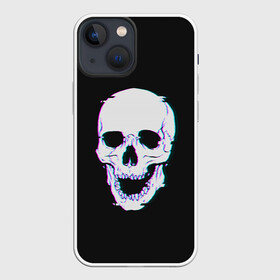 Чехол для iPhone 13 mini с принтом Неоновый светящийся череп в Петрозаводске,  |  | bone | bones | color | glow | halloween | light | neon | skeleton | skull | кости | кость | неон | неоновый | свет | свечение | скелет | хэллоуин | цвет | череп