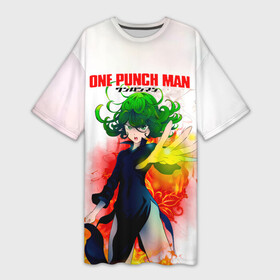 Платье-футболка 3D с принтом Тацумаки One Punch Man в Петрозаводске,  |  | one punch man | one punchman | onepunchman | senritsu no tatsumaki | tatsumaki | аниме | ван панч мен | ванпанчмен | манга | тацумаки | торнадо | торнадо ужаса | ужасная торнадо | человек одинудар | человек одного удара