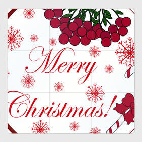 Магнитный плакат 3Х3 с принтом Мэри кристмас в Петрозаводске, Полимерный материал с магнитным слоем | 9 деталей размером 9*9 см | merry christmas | зима | мэри кристмас | надпись | новый год | подарок | поздравление | праздник | рождественский леденец | рождество | рябина | снег | снежинки