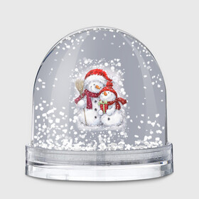 Игрушка Снежный шар с принтом Два снеговика в Петрозаводске, Пластик | Изображение внутри шара печатается на глянцевой фотобумаге с двух сторон | 2022 | год тигра | новогодний подарок | новый год | подарок на новый год | снег | снеговик | снеговики