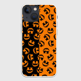 Чехол для iPhone 13 mini с принтом УЛЫБКА ТЫКВЫ   ХЕЛЛОУИН в Петрозаводске,  |  | bats | bones | ghost | halloween | pumpkin | skull | кости | летучие мыши | приведение | призрак | скелет | тыква | хеллоуин | хоррор | хэллоуин