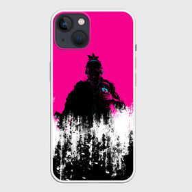 Чехол для iPhone 13 с принтом Катана Зеро Самурай | Katana Zero Anime в Петрозаводске,  |  | anime | grunge | japan | pink | аниме | анимэ | гранж | иероглифы | мульт | полосы | потертости | самурай | символ | узоры | япония