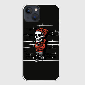 Чехол для iPhone 13 с принтом Skeleton | Скелет в Петрозаводске,  |  | dead | death | halloween | horrors | monster | night | okay | scare | skeleton | skull | you dont got the guts | мертвый | монстр | ночь | скелет | ужастики | ужасы | хэллоуин | череп