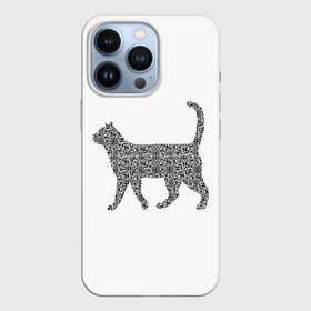 Чехол для iPhone 13 Pro с принтом QR   кот в Петрозаводске,  |  | Тематика изображения на принте: lockdown | qrкод | коронавирус | кот | котики | минимализм