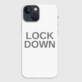 Чехол для iPhone 13 mini с принтом QR Lockdown (англ) в Петрозаводске,  |  | Тематика изображения на принте: covid | lockdown | qrкод | коронавирус | минимализм