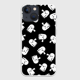 Чехол для iPhone 13 mini с принтом ПРИВИДЕНИЯ УЗОР   HALLOWEEN в Петрозаводске,  |  | bats | bones | ghost | halloween | pumpkin | skull | кости | летучие мыши | приведение | призрак | скелет | тыква | хеллоуин | хоррор | хэллоуин