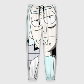Мужские брюки 3D с принтом рикк в Петрозаводске, 100% полиэстер | манжеты по низу, эластичный пояс регулируется шнурком, по бокам два кармана без застежек, внутренняя часть кармана из мелкой сетки | рикиморти