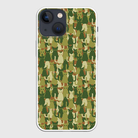 Чехол для iPhone 13 mini с принтом Кошки (камуфляж) в Петрозаводске,  |  | camouflage | cat | kitty pussy | military camouflage | барсик | год кота | животное | зверь | камуфляж | киска | кот | котофей | котяра | кошачий камуфляж | кошечка | кошка | маскировка | масхалат | милитари | мурзик | мурлыка