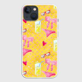 Чехол для iPhone 13 с принтом Женские летние штучки в Петрозаводске,  |  | девочки | для девочек | женские | лето | паттерн | пляж