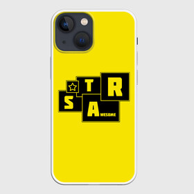 Чехол для iPhone 13 mini с принтом STAR | AWESOME в Петрозаводске,  |  | awesome | star | желтый | звезда | радость