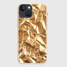 Чехол для iPhone 13 mini с принтом Мятая Фольга в Петрозаводске,  |  | золотая фольга | золотой фон | мятая фольга | принт | фольга
