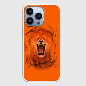 Чехол для iPhone 13 Pro с принтом ЛЕВ СКВОЗЬ ТКАНЬ в Петрозаводске,  |  | animals | hunter | king | lion | вожак | дикие | животные | звери | клыки | король | лев | пасть | сила | ткань | хищник | царь | ярость