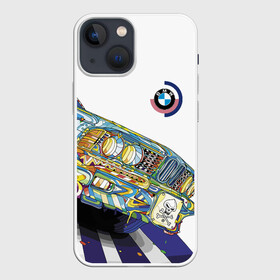 Чехол для iPhone 13 mini с принтом Бэха в стиле поп арт в Петрозаводске,  |  | bmw | car | color | paint | pop art | skull | автомобиль | бмв | краска | поп арт | тюнинг | цвет | череп