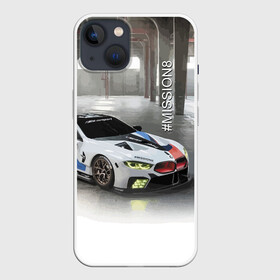 Чехол для iPhone 13 с принтом BMW Motorsport Mission 8 в Петрозаводске,  |  | bmw | car | germany | motorsport | power | prestige | автомобиль | автоспорт | бмв | германия | мощь | престиж