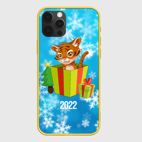 Чехол для iPhone 12 Pro с принтом Тигр в подарочной коробке в Петрозаводске, силикон | область печати: задняя сторона чехла, без боковых панелей | 2022 | год тигра | новый год | новый год 2022 | символ года | тигр | тигренок | тигрица | тигры