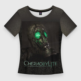 Женская футболка 3D Slim с принтом Чернобыльский сталкер 2 в Петрозаводске,  |  | авария на аэс | мутанты | припять | радиация | сталкер | чернобыль | чернобыльская аэс
