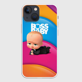 Чехол для iPhone 13 mini с принтом Boss baby rainbow в Петрозаводске,  |  | baby | boss | boss baby | босс | босс молокосос | маленький босс | малыш | мальчик | молокосос | ребенок